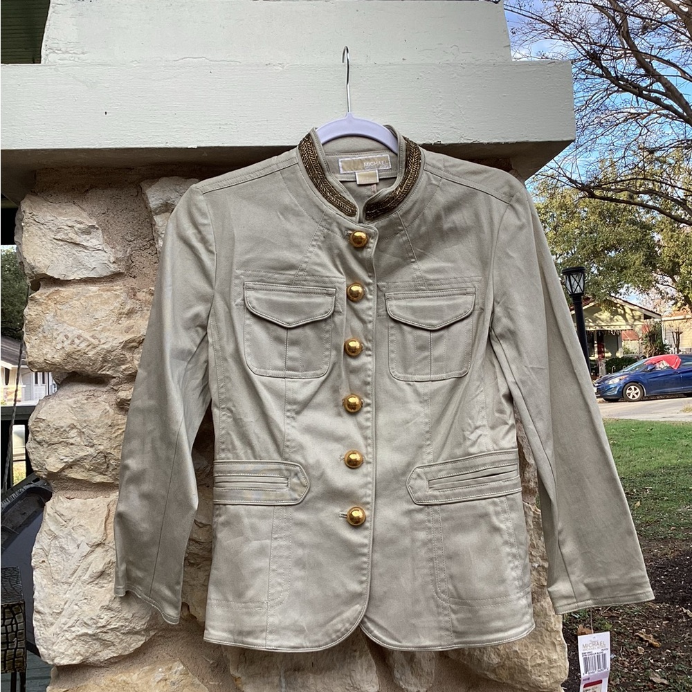 Women's Beige Military Style Jacket